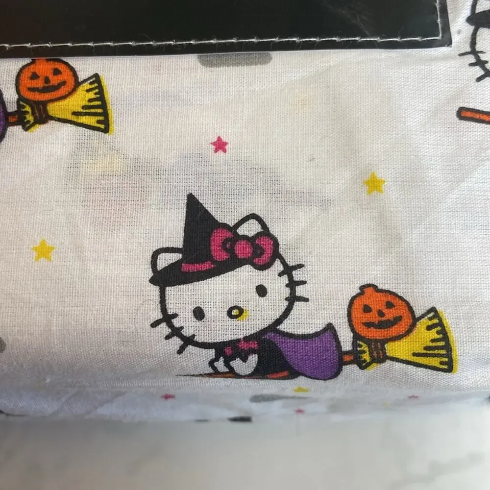 Hello Kitty Halloween Twin Sheet Set NWT 100% Cotton Witch Sanrio Bedding